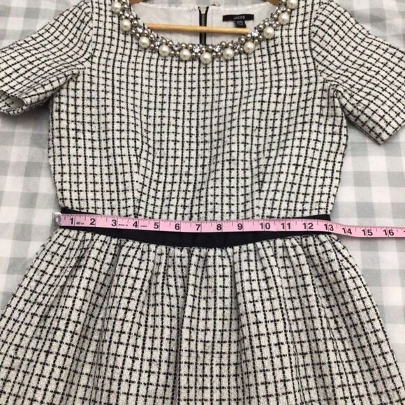 Jacob Dress Jewels Crystal Incrusted Embellishments White Silver Dress XS - Picture 11 of 16